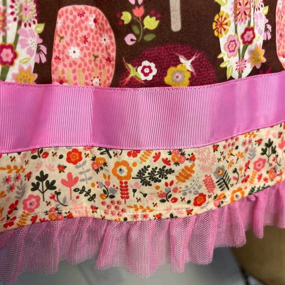 Matilda Jane pink and brown with trees dress size 6 - Picture 3 of 6